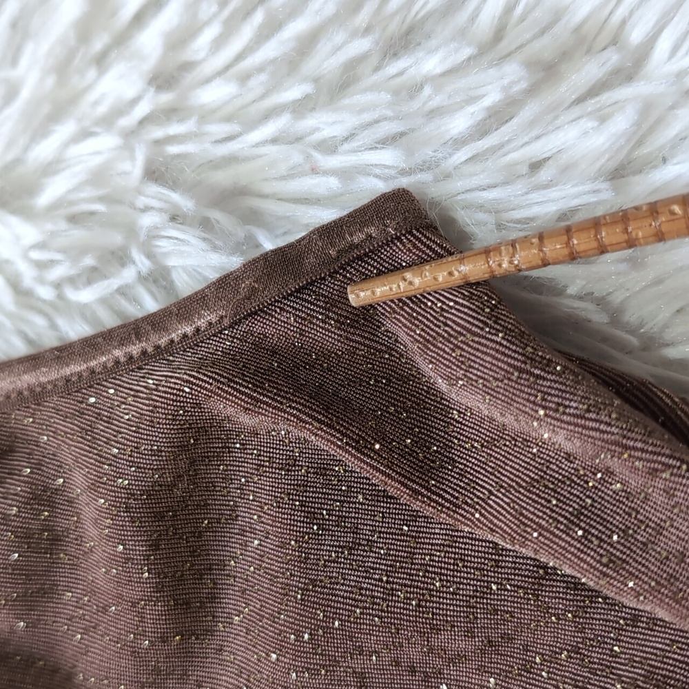 90s Vintage Rabbit Designs Slinky Gold Sparkly Formal Dress & Cardigan Set 6 - Picture 8 of 17